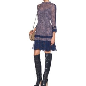 Rebecca Taylor Static Print Silk Dress